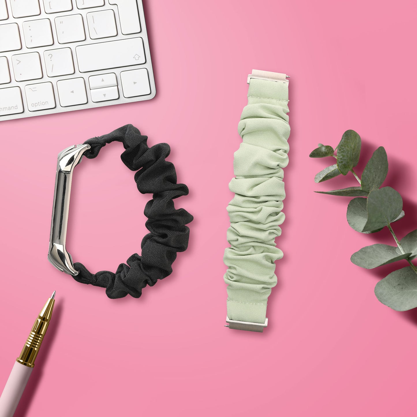 kwmobile Ersatz Armband kompatibel mit Garmin vivoactive 6 / vivoactive 5 / active 5 - Smartwatch Scrunchie Haargummi Design - Innenmaße 14 - 19 cm