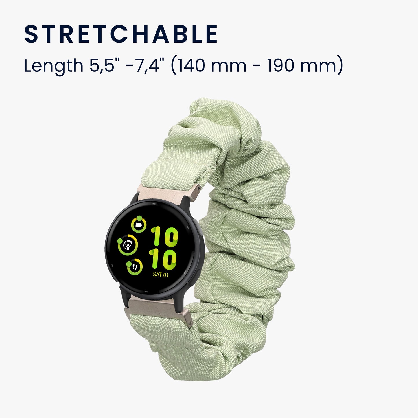 kwmobile Ersatz Armband kompatibel mit Garmin vivoactive 6 / vivoactive 5 / active 5 - Smartwatch Scrunchie Haargummi Design - Innenmaße 14 - 19 cm