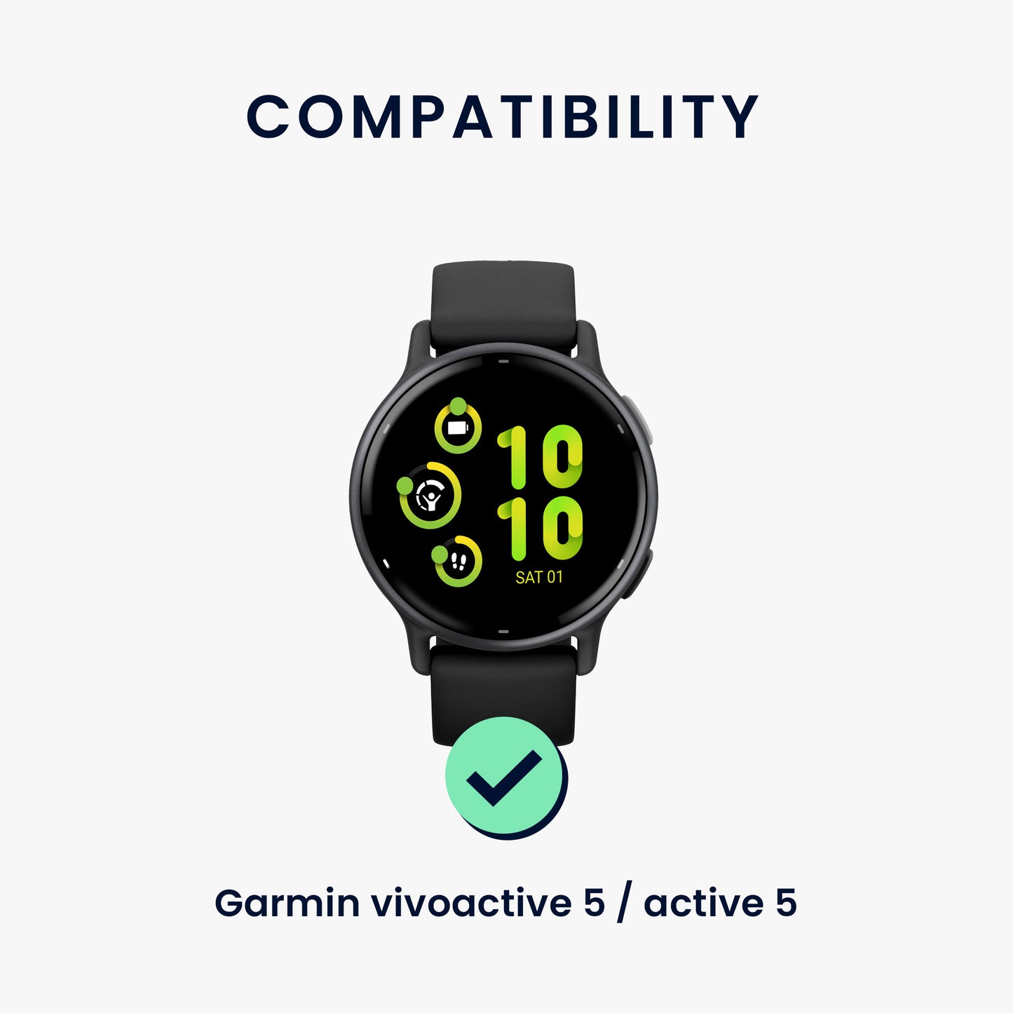 kwmobile Ersatz Armband kompatibel mit Garmin vivoactive 6 / vivoactive 5 / active 5 - Smartwatch Scrunchie Haargummi Design - Innenmaße 14 - 19 cm