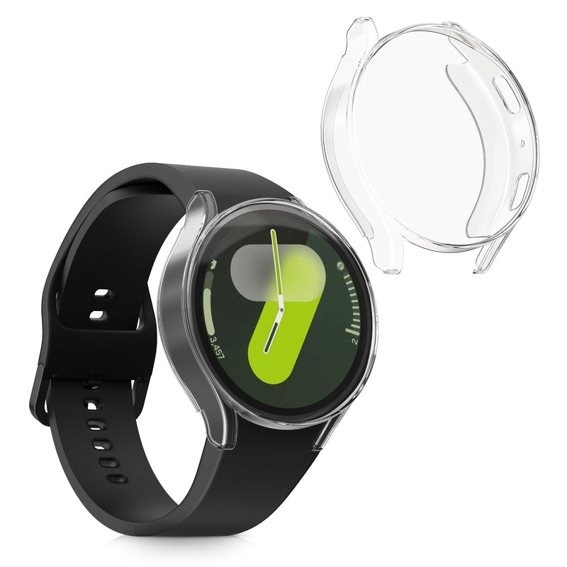 kwmobile Silikon Hülle für Samsung Galaxy Watch 7 44mm Schutzhülle Fullbody Display Cover Set