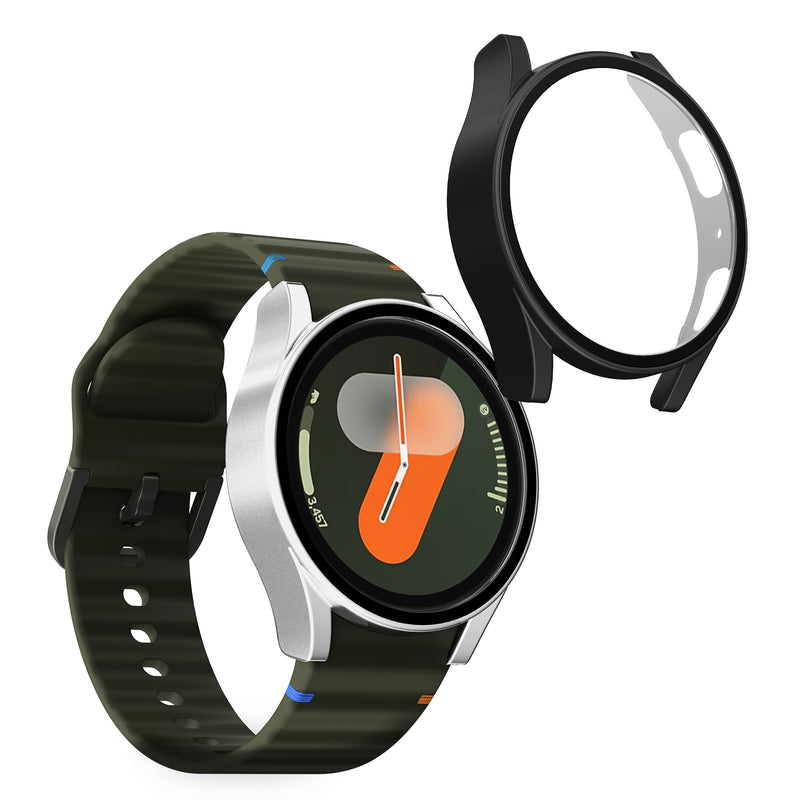 kwmobile Glas Hülle für Samsung Galaxy Watch 7 40mm Schutzhülle Fullbody Fitnesstracker Case Set