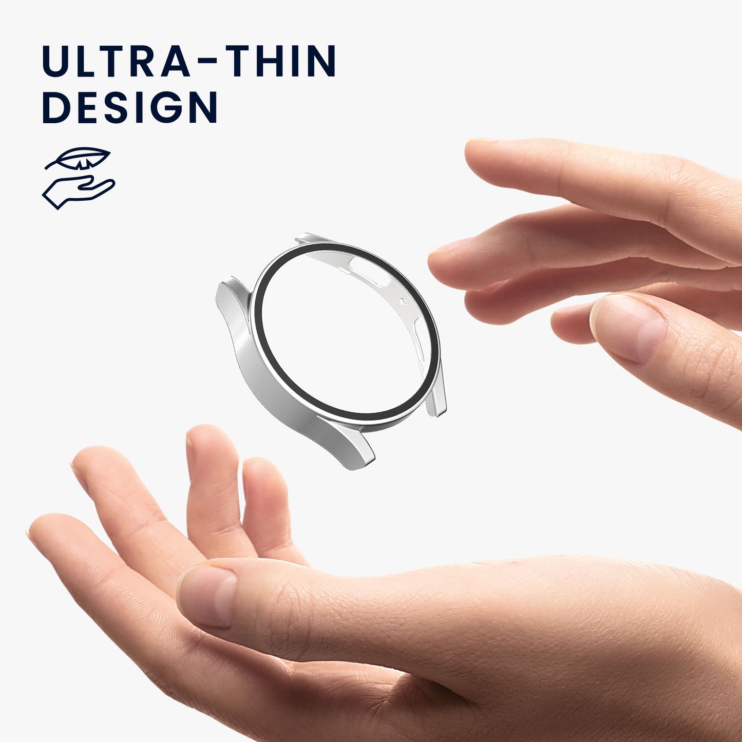 kwmobile Glas Hülle für Samsung Galaxy Watch 7 40mm Schutzhülle Fullbody Fitnesstracker Case Set