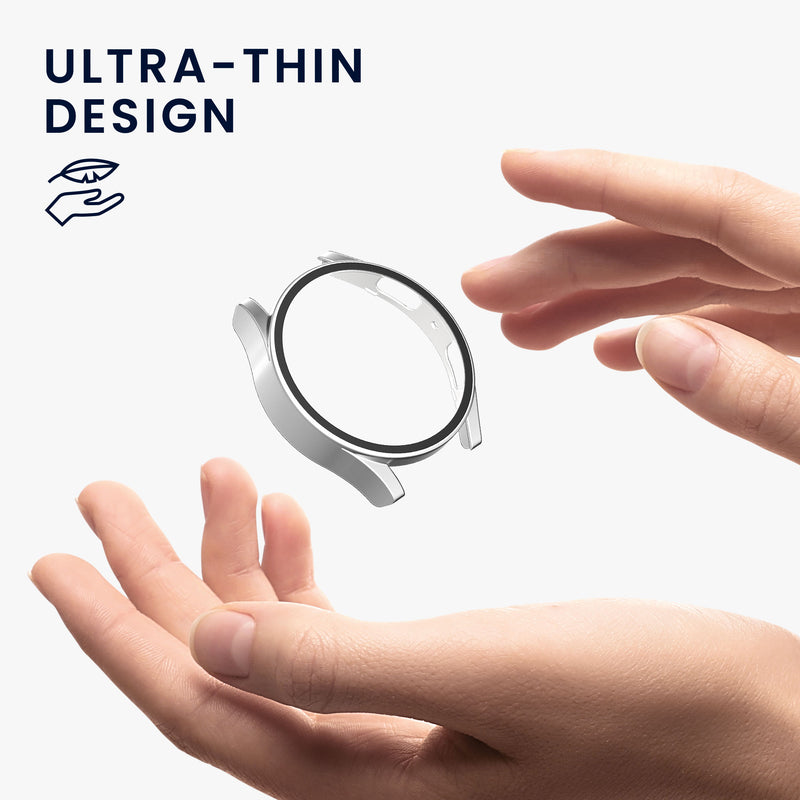 kwmobile Glas Hülle für Samsung Galaxy Watch 7 40mm Schutzhülle Fullbody Fitnesstracker Case Set