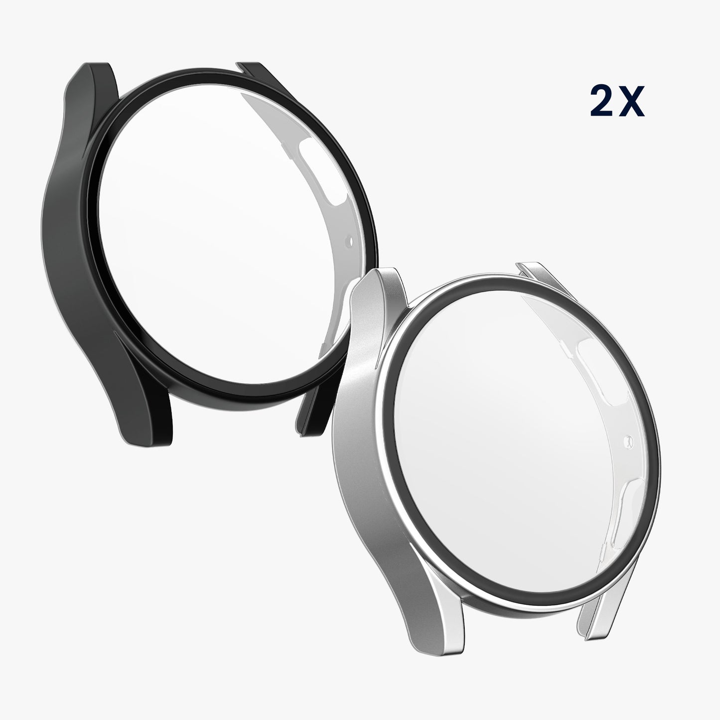 kwmobile Glas Hülle für Samsung Galaxy Watch 7 40mm Schutzhülle Fullbody Fitnesstracker Case Set