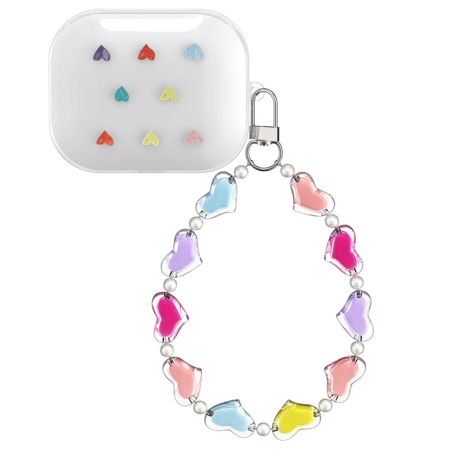 kwmobile Hülle kompatibel mit Xiaomi Redmi Buds 5 Case mit Schlaufe - TPU Silikon Schutzhülle Cover Kopfhörer Transparent Mehrfarbig Transparent  [dsg01]