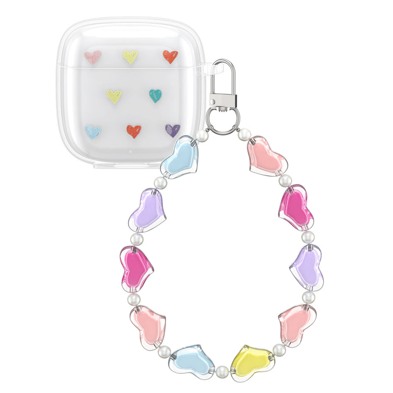 kwmobile Hülle kompatibel mit Huawei FreeBuds SE2 Case mit Schlaufe - TPU Silikon Schutzhülle Cover Kopfhörer Transparent Mehrfarbig Transparent  [dsg01]