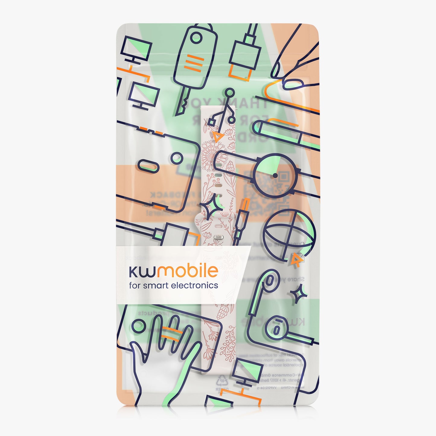 kwmobile Ersatzarmband kompatibel mit Garmin Forerunner 55 / Forerunner 165 / 245 / 645 / 570 42mm Armband