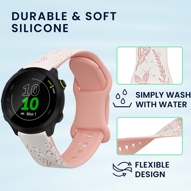 kwmobile Ersatzarmband kompatibel mit Garmin Forerunner 55 / Forerunner 165 / 245 / 645 / 570 42mm Armband
