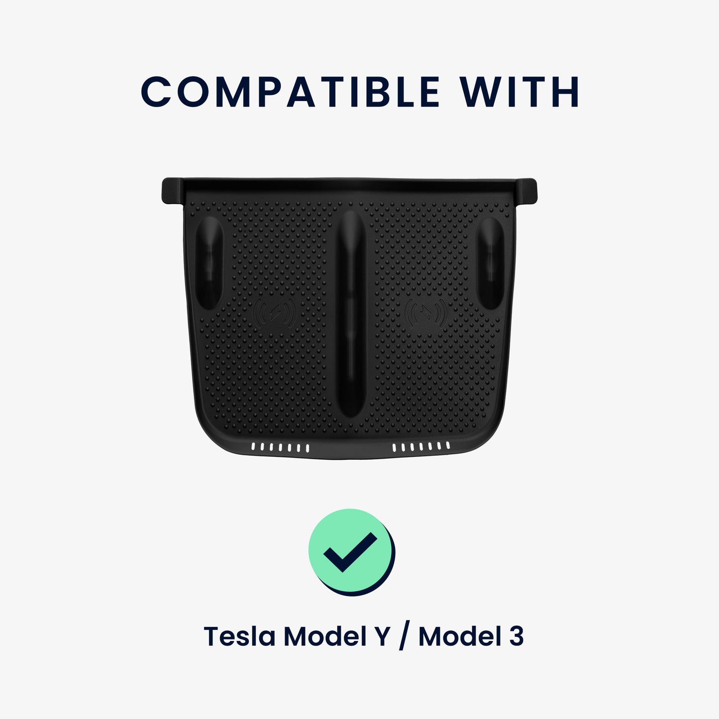 kwmobile Kabellose Ladegerät Panel Schutzabdeckung für Tesla Model Y / Model 3 - Auto Charging Pad Matte - Cover Handy Pad