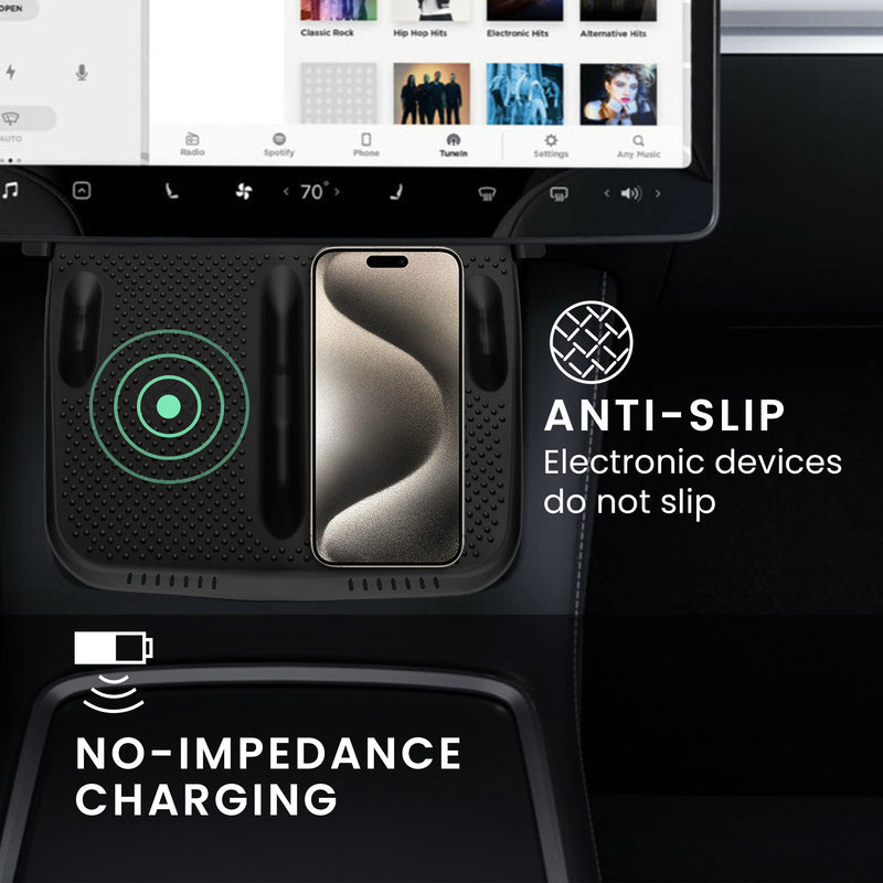 kwmobile Kabellose Ladegerät Panel Schutzabdeckung für Tesla Model Y / Model 3 - Auto Charging Pad Matte - Cover Handy Pad