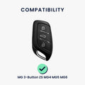 kwmobile Autoschlüssel Hülle kompatibel mit MG 3-Tasten ZS MG4 MG5 MG6 - Schlüsselhülle Silikon Cover