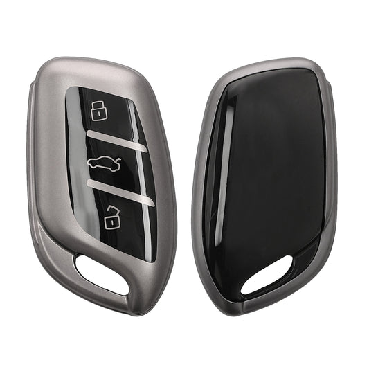 kwmobile Autoschlüssel Hülle kompatibel mit MG 3-Tasten ZS MG4 MG5 MG6 - Schlüsselhülle Silikon Cover - Schwarz matt Schwarz Schwarz matt  [dsg01]