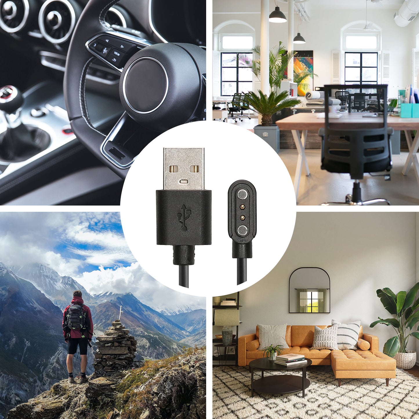 kwmobile USB Kabel Charger kompatibel mit CMF Watch Pro 2 / Watch 3 Pro Ladekabel Smart Watch Ersatzkabel Fitnesstracker Aufladekabel