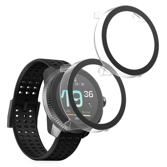kwmobile 2x Cover kompatibel mit Suunto Race S Hülle - Fullbody Fitnesstracker Case Set aus Glas - Transparent Transparent  [dsg01]