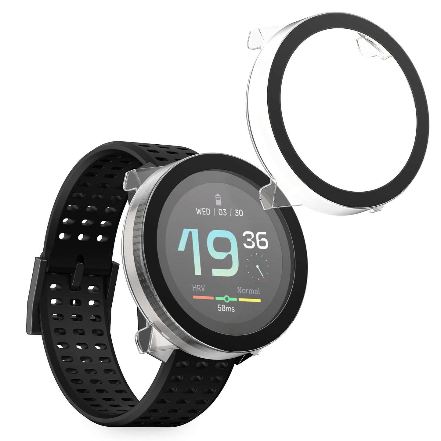 kwmobile Glas Hülle für Suunto Race S Schutzhülle Fullbody Fitnesstracker Case Set