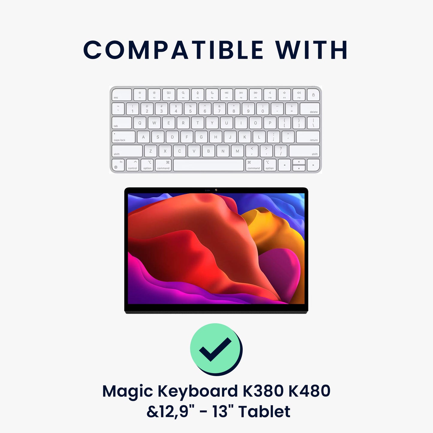 kwmobile Tablet und Tastatur Tasche kompatibel mit Magic Keyboard K380 K480 & 12,9" - 13" Tablet Hülle - Tablettasche mit zahlreichen Taschen - Bluetooth Keyboard Schutzhülle