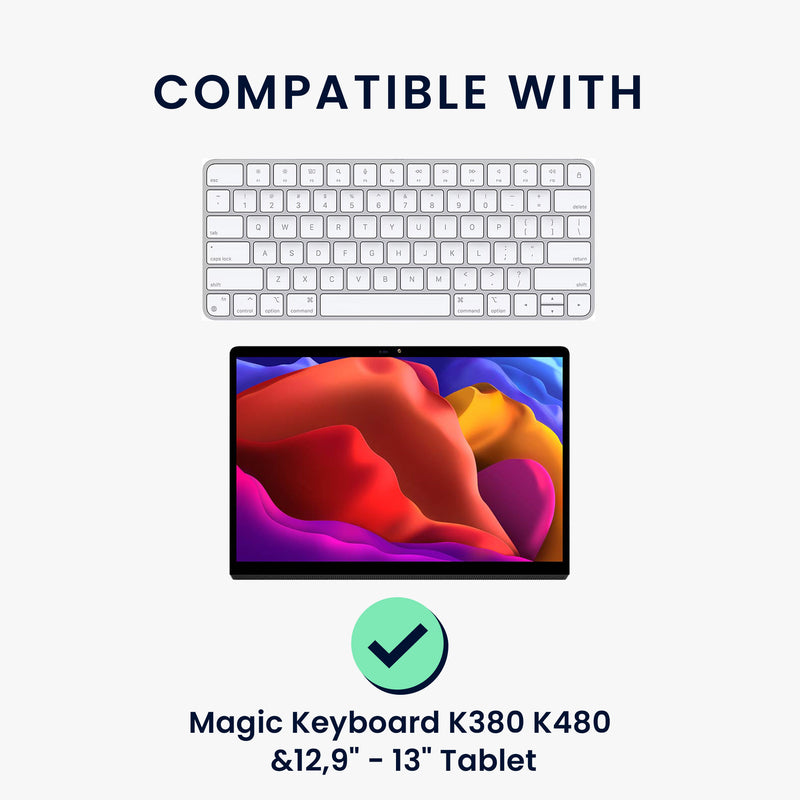 kwmobile Tablet und Tastatur Tasche kompatibel mit Magic Keyboard K380 K480 & 12,9" - 13" Tablet Hülle - Tablettasche mit zahlreichen Taschen - Bluetooth Keyboard Schutzhülle