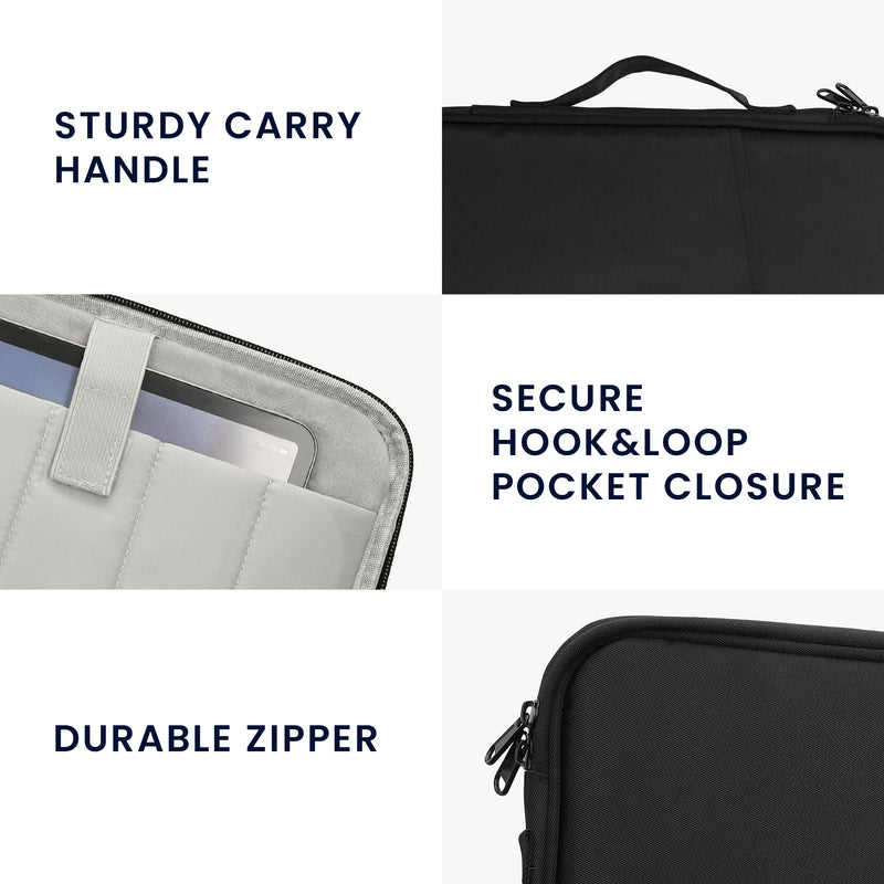kwmobile Tablet und Tastatur Tasche kompatibel mit Magic Keyboard K380 K480 & 12,9" - 13" Tablet Hülle - Tablettasche mit zahlreichen Taschen - Bluetooth Keyboard Schutzhülle