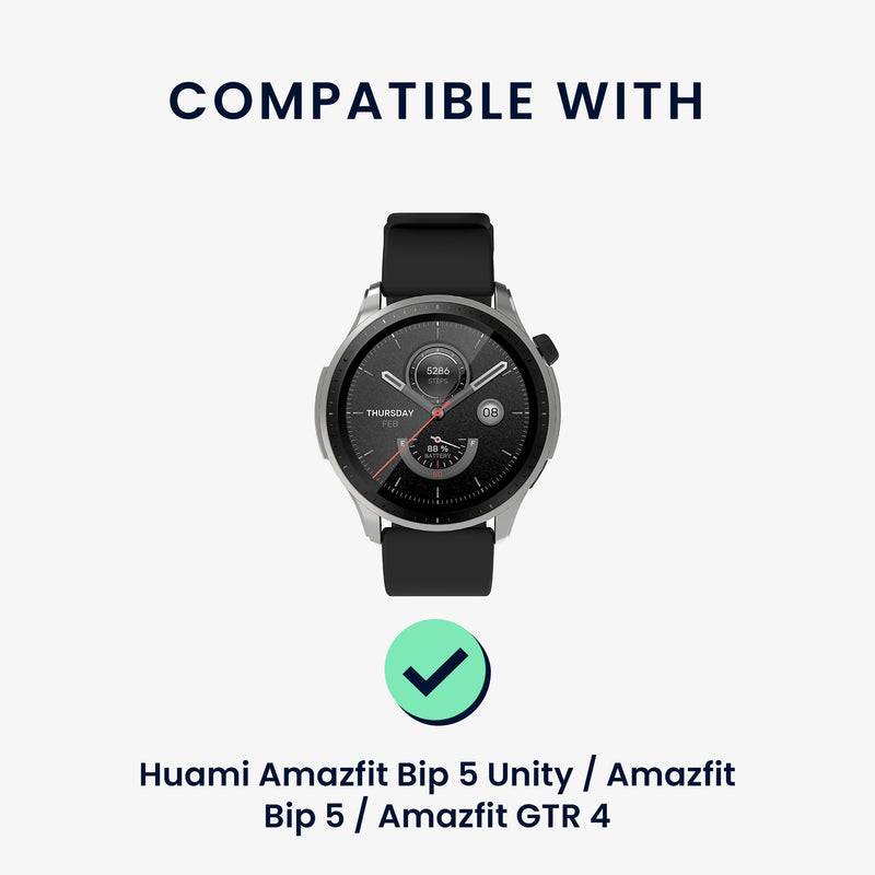 kwmobile Ersatzarmband kompatibel mit Huami 22mm Amazfit Bip 6 / Bip 5 Unity / Bip 5 / GTS 3 / Balance 2 / Helio Strap Armband Set mit Magnetverschluss