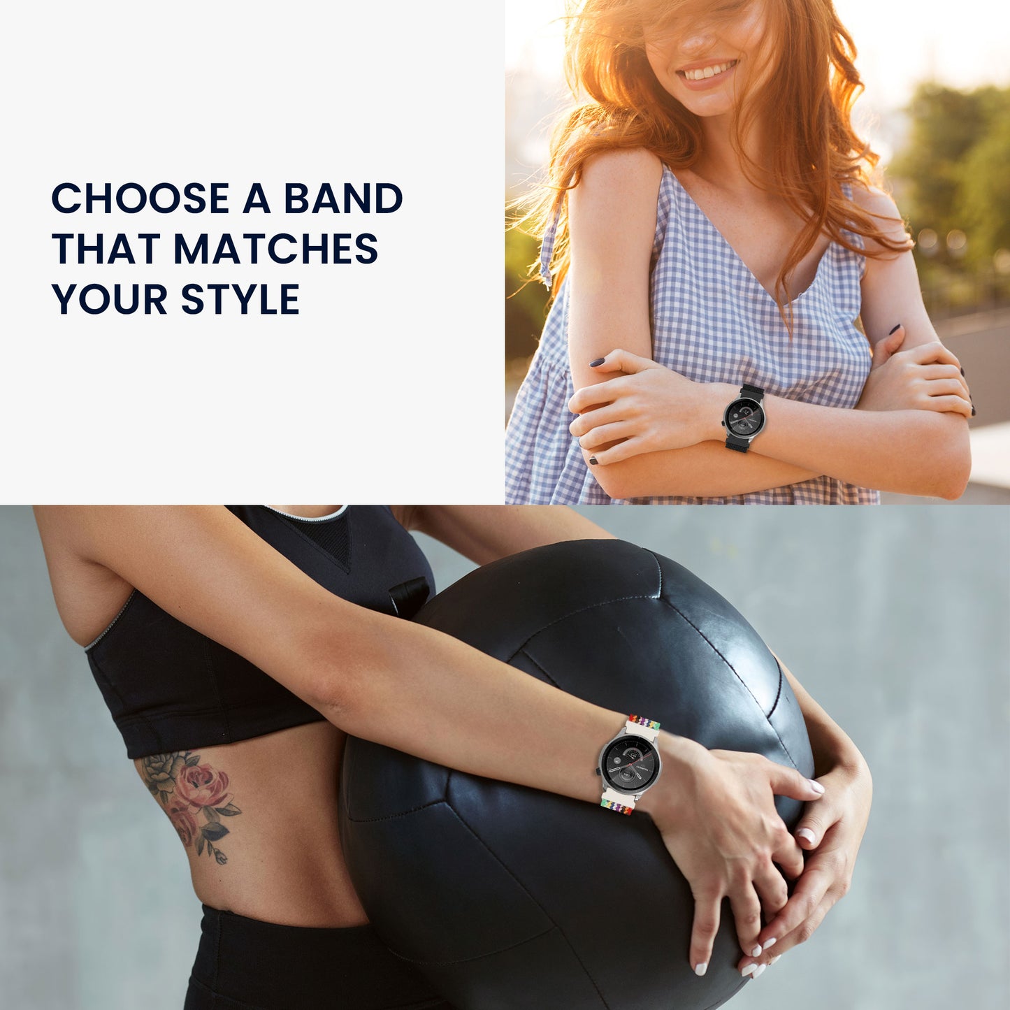 kwmobile Ersatzarmband kompatibel mit Huami 22mm Amazfit Bip 6 / Bip 5 Unity / Bip 5 / GTS 3 / Balance 2 / Helio Strap Armband Set mit Magnetverschluss