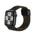 kwmobile Ersatzarmband kompatibel mit Apple Watch SE 44mm iWatch 9/8/7/6/5/4/3 44mm Armband - Nylonarmband mit Magnetverschluss - Grün Grün  