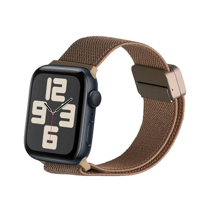kwmobile Ersatzarmband kompatibel mit Apple Watch SE 40mm iWatch 9/8/7/6/5/4/3 40mm Armband - Nylonarmband mit Magnetverschluss - Beige Beige  