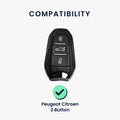 kwmobile Autoschlüssel Schutzhülle kompatibel mit Peugeot Citroen 3-Tasten Smartkey Autoschlüssel (nur Keyless Go) Hülle