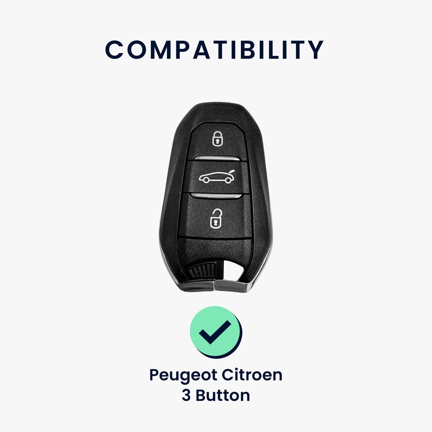 kwmobile Autoschlüssel Schutzhülle kompatibel mit Peugeot Citroen 3-Tasten Smartkey Autoschlüssel (nur Keyless Go) Hülle