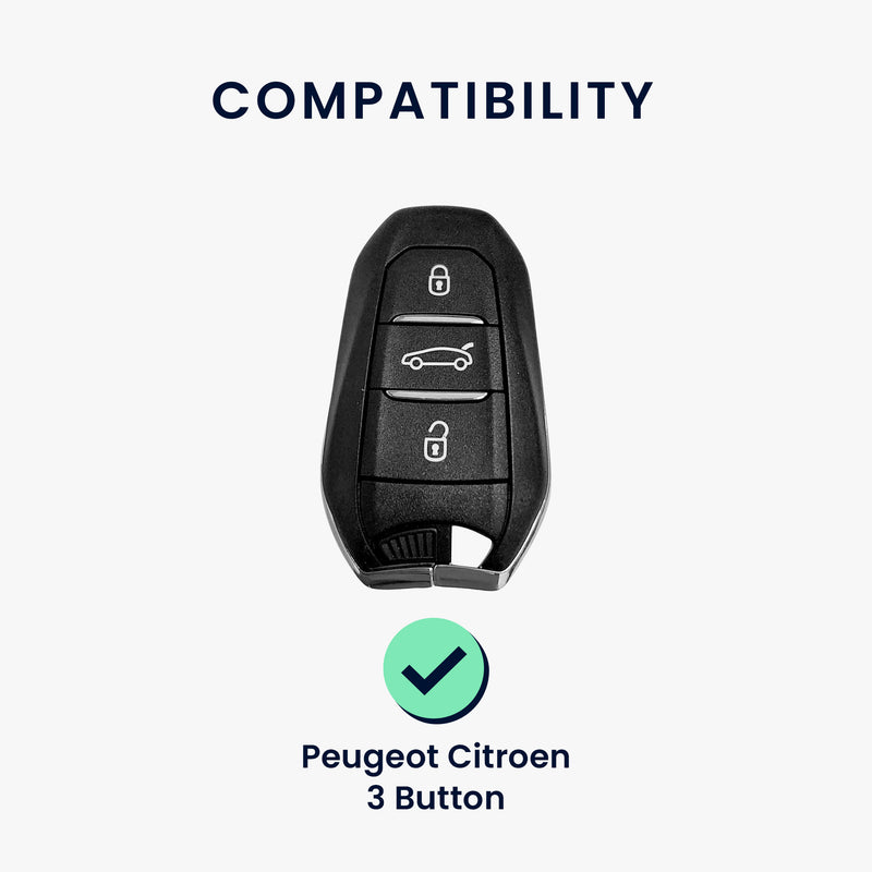 kwmobile Autoschlüssel Schutzhülle kompatibel mit Peugeot Citroen 3-Tasten Smartkey Autoschlüssel (nur Keyless Go) Hülle