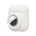 kwmobile 2-in1 Hülle kompatibel mit Apple Airpods 1 & 2 - Kopfhörer Case kompatibel mit Airtag - Schutzhülle mit Karabiner