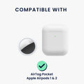 kwmobile 2-in1 Hülle kompatibel mit Apple Airpods 1 & 2 - Kopfhörer Case kompatibel mit Airtag - Schutzhülle mit Karabiner