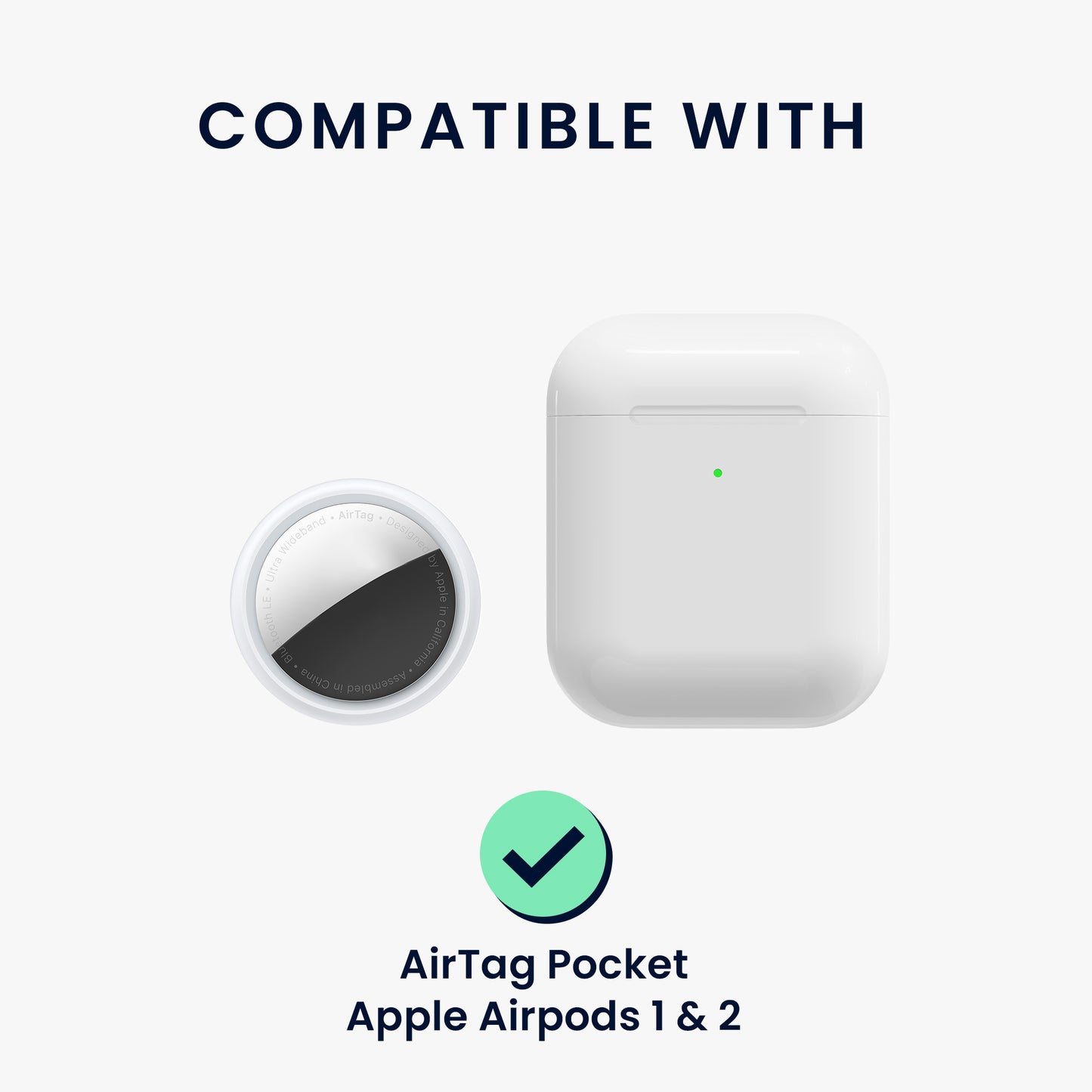 kwmobile 2-in1 Hülle kompatibel mit Apple Airpods 1 & 2 - Kopfhörer Case kompatibel mit Airtag - Schutzhülle mit Karabiner