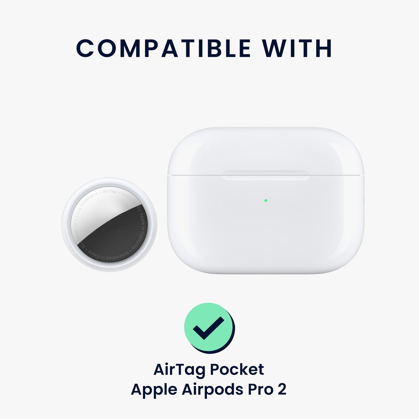 kwmobile 2-in1 Hülle kompatibel mit Apple Airpods Pro 2 - Kopfhörer Case kompatibel mit Airtag - Schutzhülle mit Karabiner