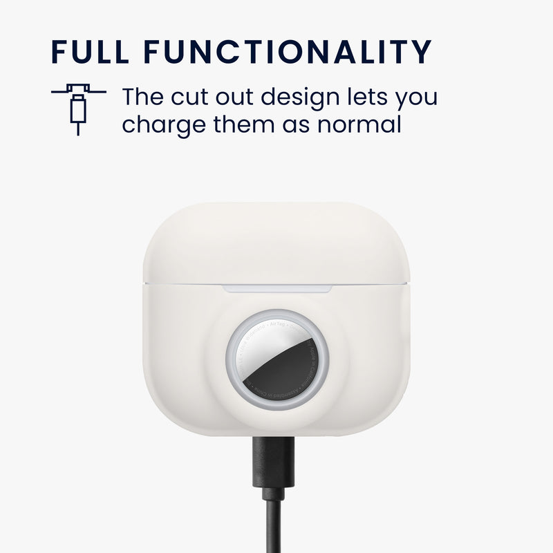 kwmobile 2-in1 Hülle kompatibel mit Apple Airpods Pro 2 - Kopfhörer Case kompatibel mit Airtag - Schutzhülle mit Karabiner