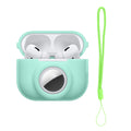 kwmobile 2-in1 Hülle kompatibel mit Apple Airpods Pro 2 - Kopfhörer Case kompatibel mit Airtag - Weiches Silikon Cover - Schutzhülle mit Karabiner - Mintgrün Mintgrün  