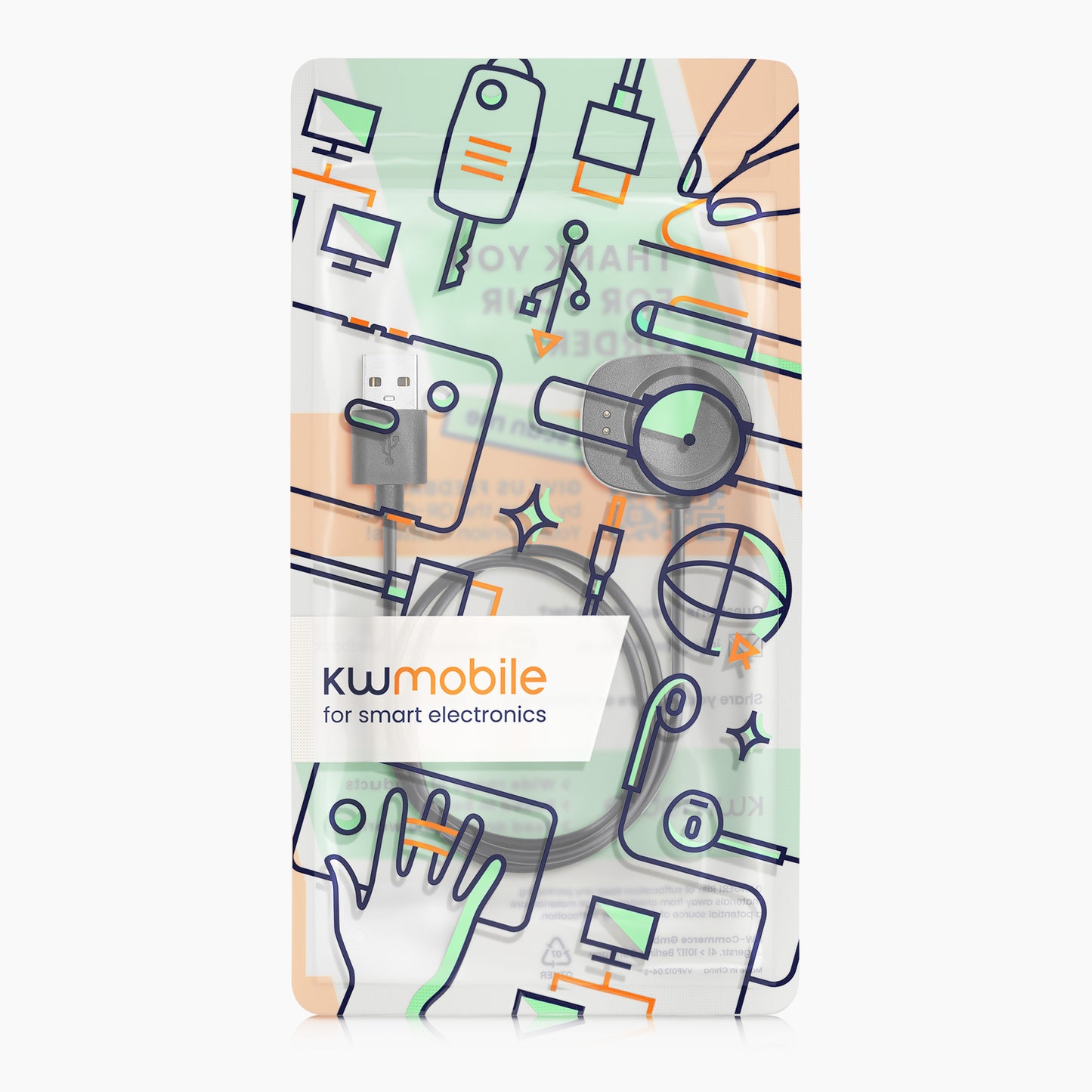 kwmobile USB Kabel Charger kompatibel mit Huami Amazfit Balance A2286 / Balance 2 A2429 / T-Rex 3 / Helio Strap Ladekabel - Smart Watch Ersatzkabel - Fitnesstracker Aufladekabel