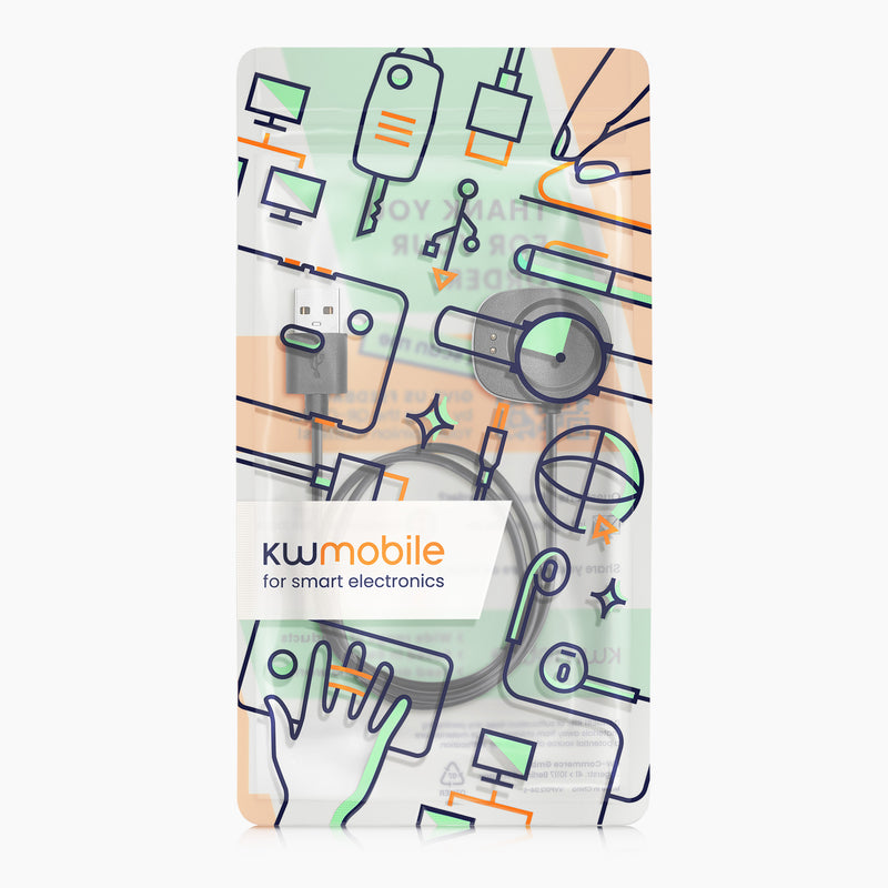 kwmobile USB Kabel Charger kompatibel mit Huami Amazfit Balance A2286 / Balance 2 A2429 / T-Rex 3 / Helio Strap Ladekabel - Smart Watch Ersatzkabel - Fitnesstracker Aufladekabel