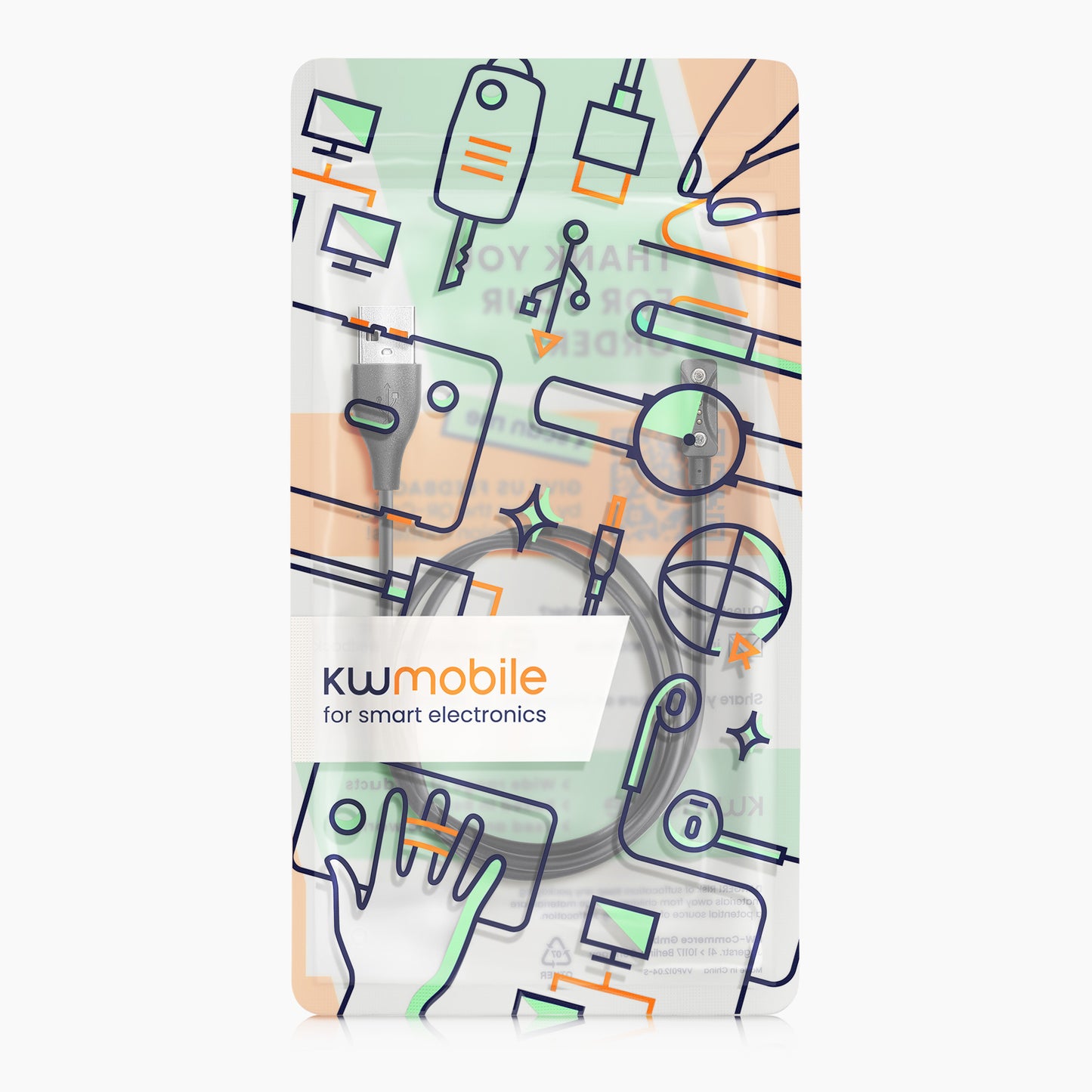 kwmobile USB Kabel Charger kompatibel mit Polar Ignite 3 / Pacer / Pacer Pro / Vantage V3 / Vantage M3 Ladekabel Smart Watch Ersatzkabel Fitnesstracker Aufladekabel