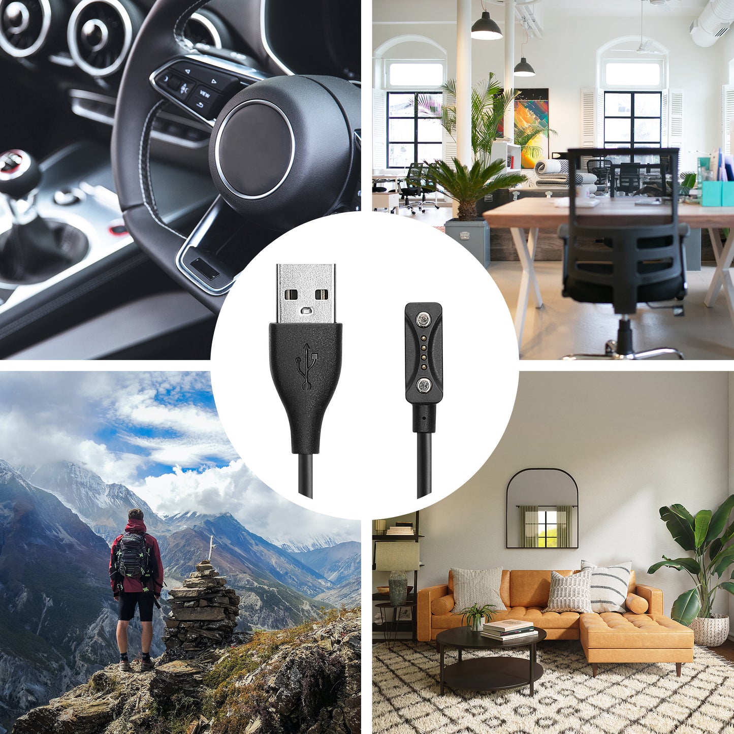 kwmobile USB Kabel Charger kompatibel mit Polar Ignite 3 / Pacer / Pacer Pro / Vantage V3 / Vantage M3 Ladekabel Smart Watch Ersatzkabel Fitnesstracker Aufladekabel