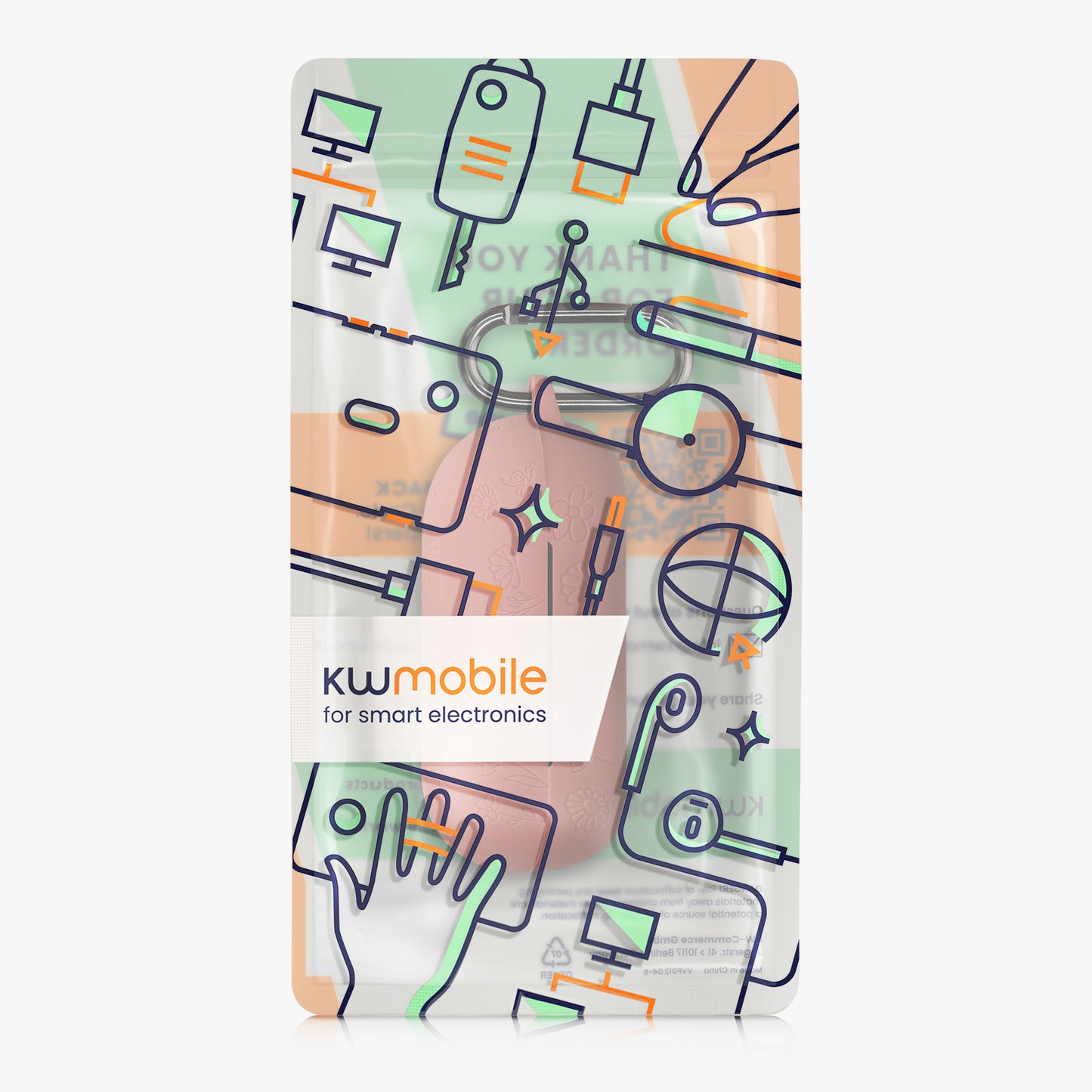 kwmobile Silikon Case für Sony WF-C700N Hülle - Kopfhörer Schutzhülle mit Karabiner