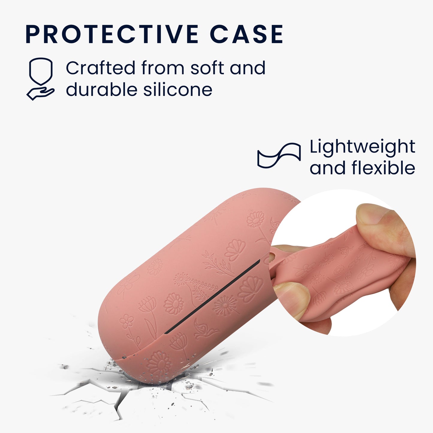 kwmobile Silikon Case für Sony WF-C700N Hülle - Kopfhörer Schutzhülle mit Karabiner