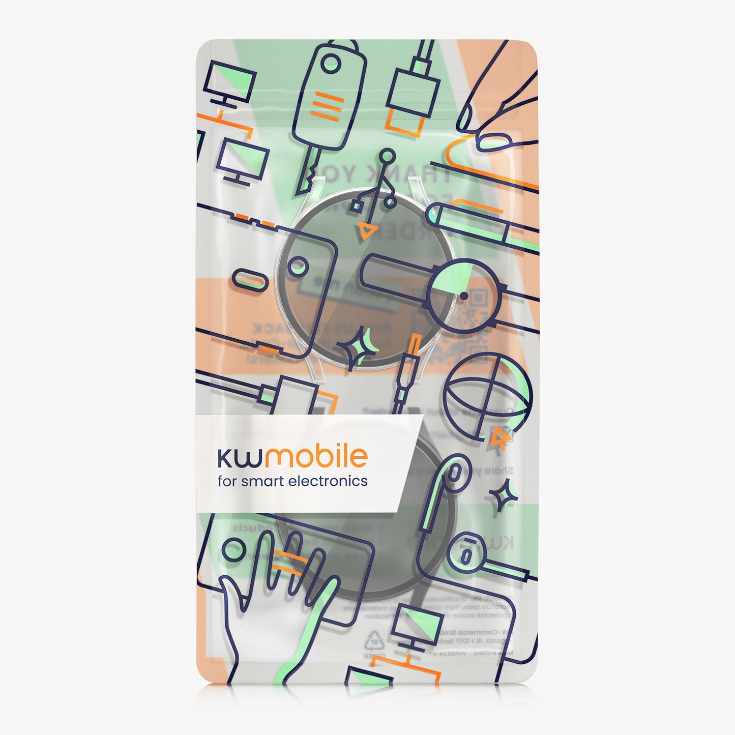 kwmobile Rundum Cover kompatibel mit Samsung Galaxy Watch 6 Hülle Fullbody Fitnesstracker Privatsphäre Case Set aus Glas