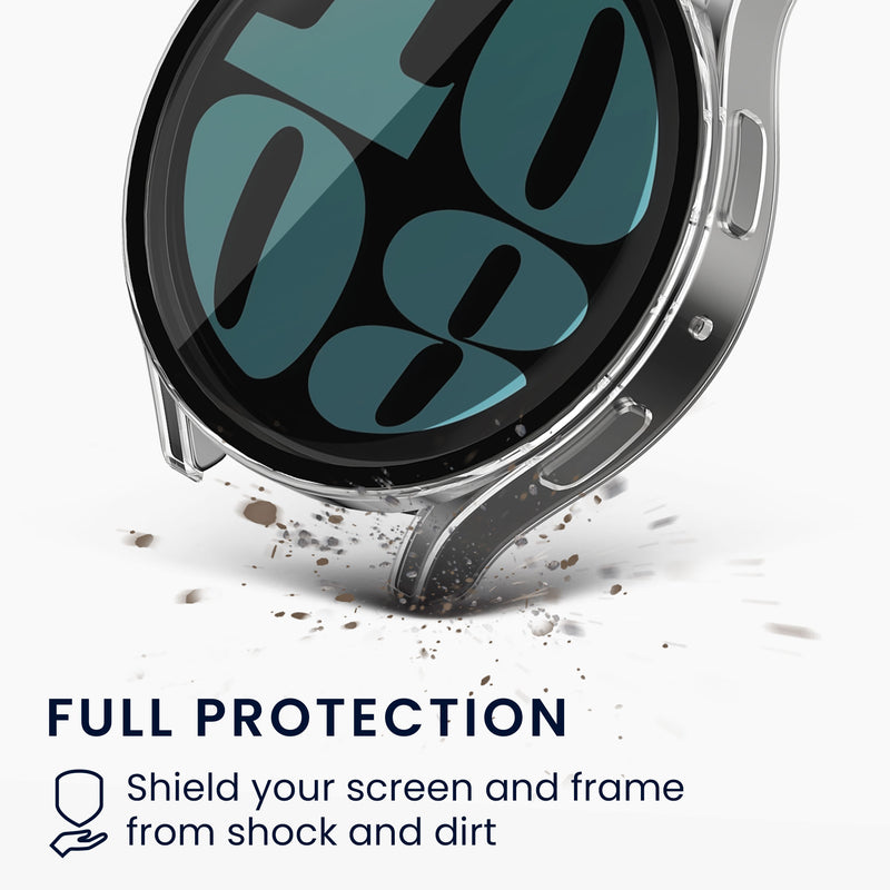 kwmobile Rundum Cover kompatibel mit Samsung Galaxy Watch 6 Hülle Fullbody Fitnesstracker Privatsphäre Case Set aus Glas