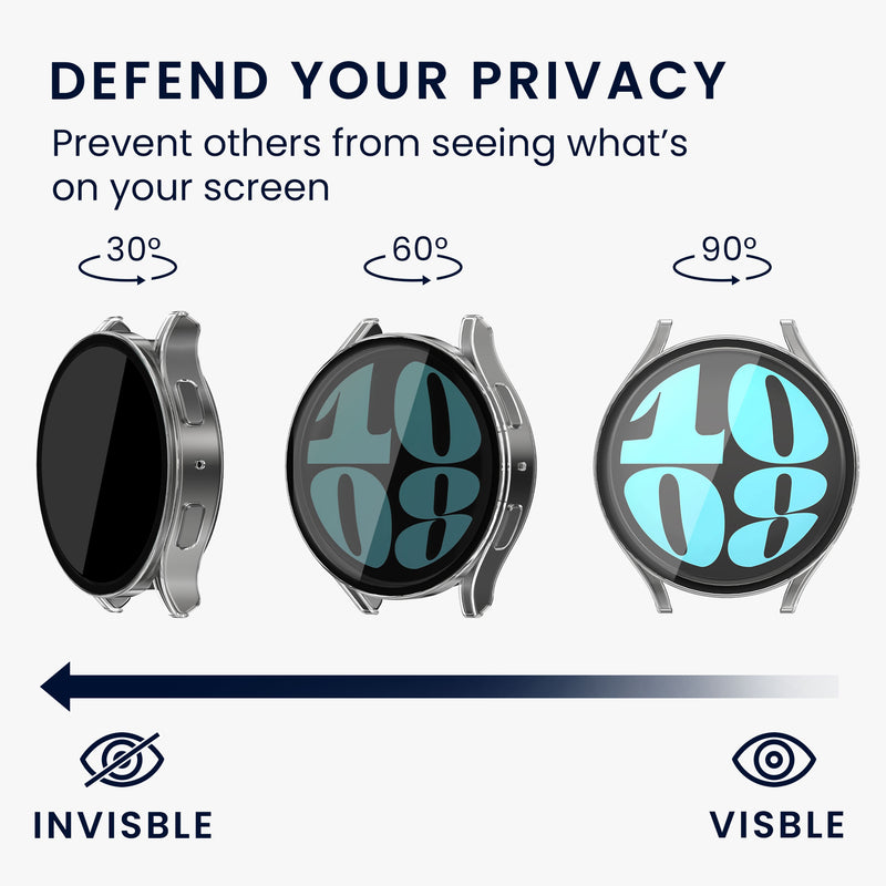 kwmobile Rundum Cover kompatibel mit Samsung Galaxy Watch 6 Hülle Fullbody Fitnesstracker Privatsphäre Case Set aus Glas