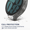 kwmobile Rundum Cover kompatibel mit Samsung Galaxy Watch 6 Hülle Fullbody Fitnesstracker Privatsphäre Case Set aus Glas