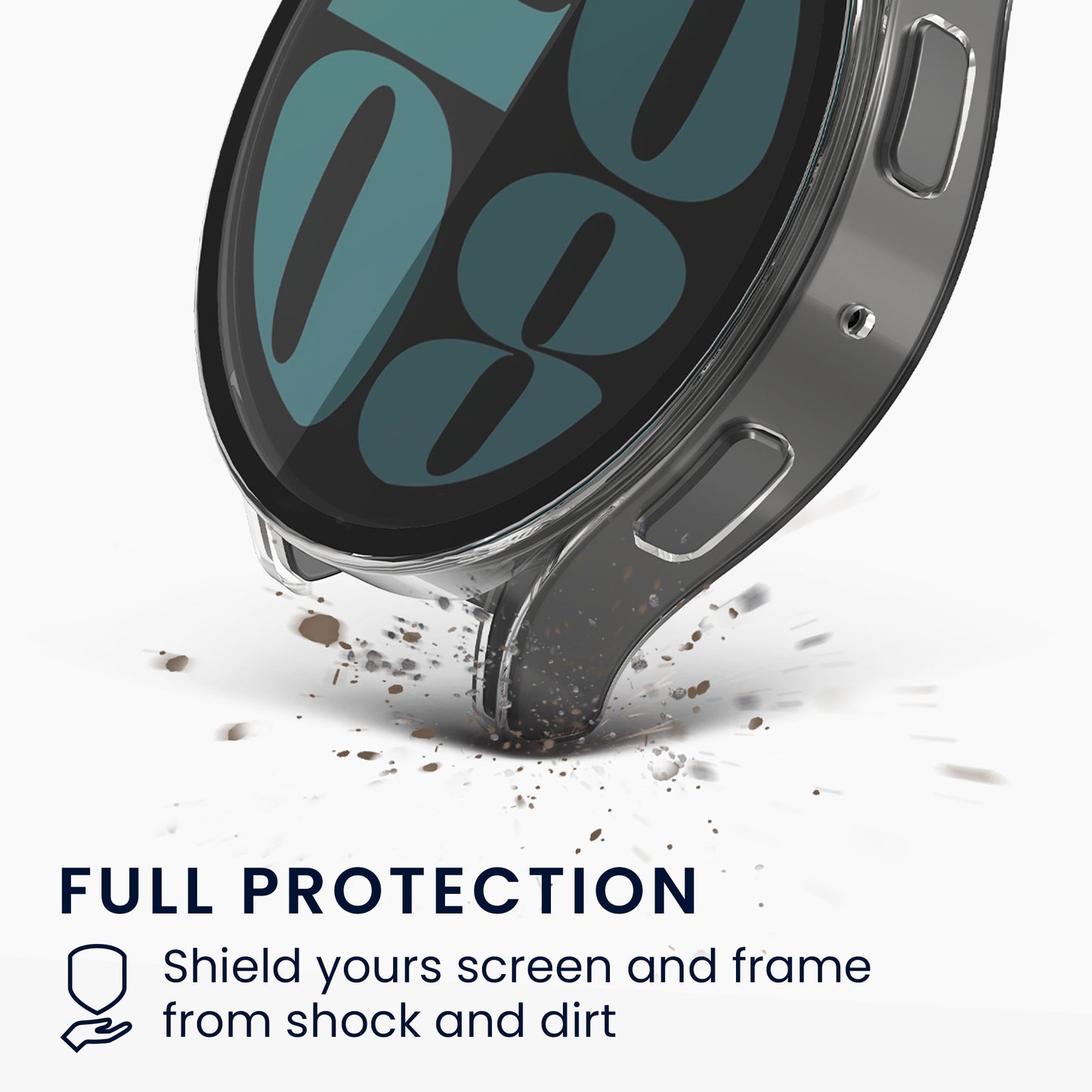 kwmobile Rundum Cover kompatibel mit Samsung Galaxy Watch 6 Hülle Fullbody Fitnesstracker Privatsphäre Case Set aus Glas