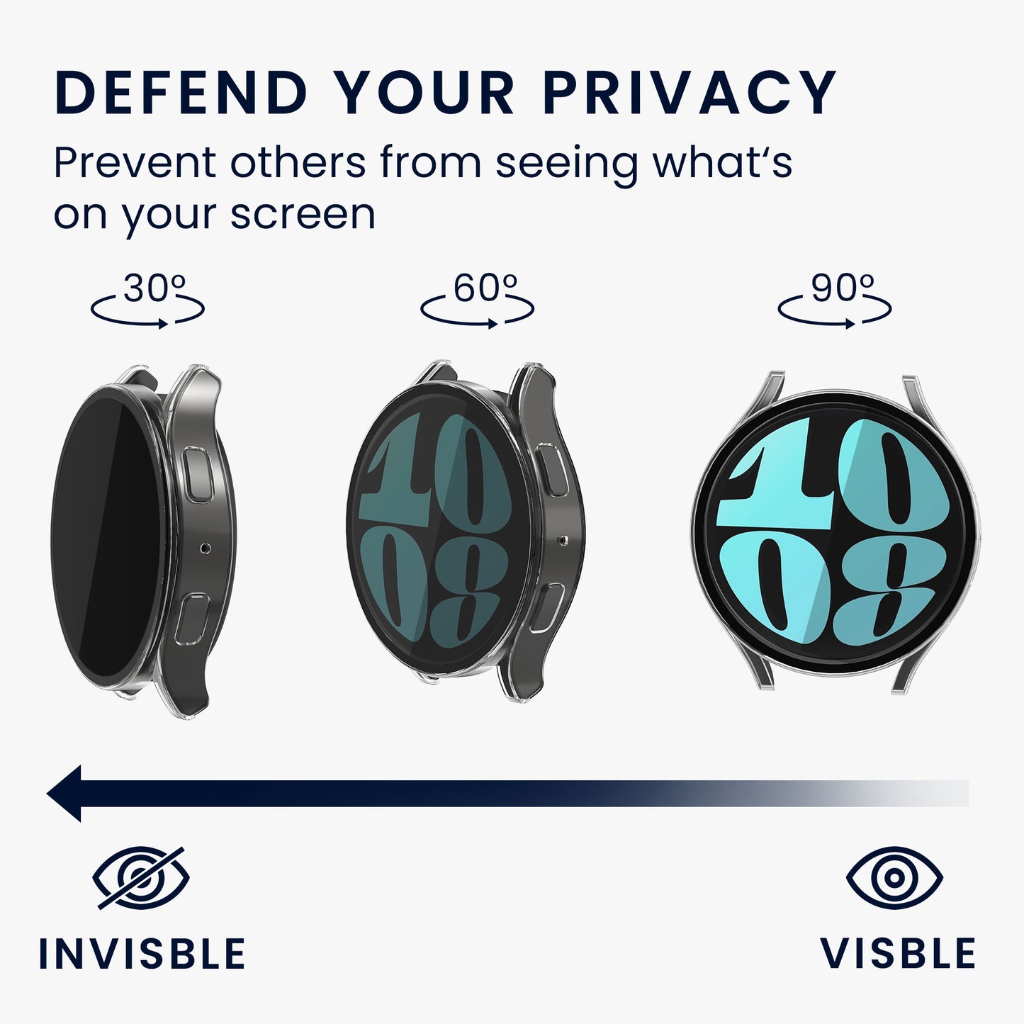 kwmobile Rundum Cover kompatibel mit Samsung Galaxy Watch 6 Hülle Fullbody Fitnesstracker Privatsphäre Case Set aus Glas