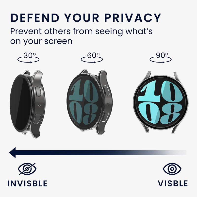 kwmobile Rundum Cover kompatibel mit Samsung Galaxy Watch 6 Hülle Fullbody Fitnesstracker Privatsphäre Case Set aus Glas