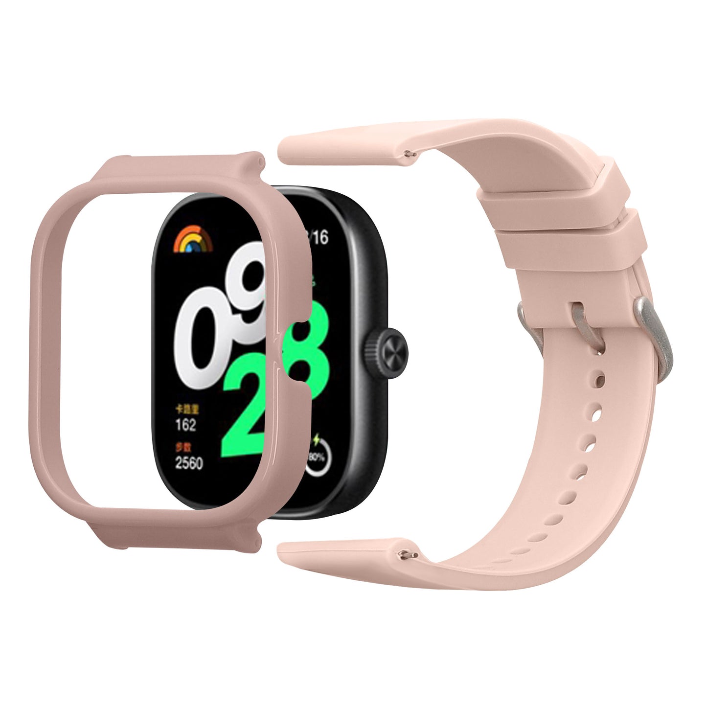 kwmobile Ersatzarmband mit Eckenschutz Hülle kompatibel mit Xiaomi kwmobile Armband - Kantenschutz-Schutzhülle und Ersatzband aus Silikon und Kunststoff - Altrosa Altrosa  [dsg03]