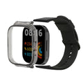 kwmobile Ersatzarmband mit Eckenschutz Hülle kompatibel mit Xiaomi kwmobile Armband - Kantenschutz-Schutzhülle und Ersatzband aus Silikon und Kunststoff - Schwarz Schwarz  [dsg01]
